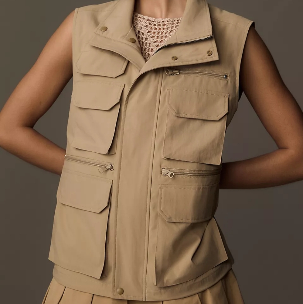 Anthropologie Khaki Utility Vest - Picture 3 of 10